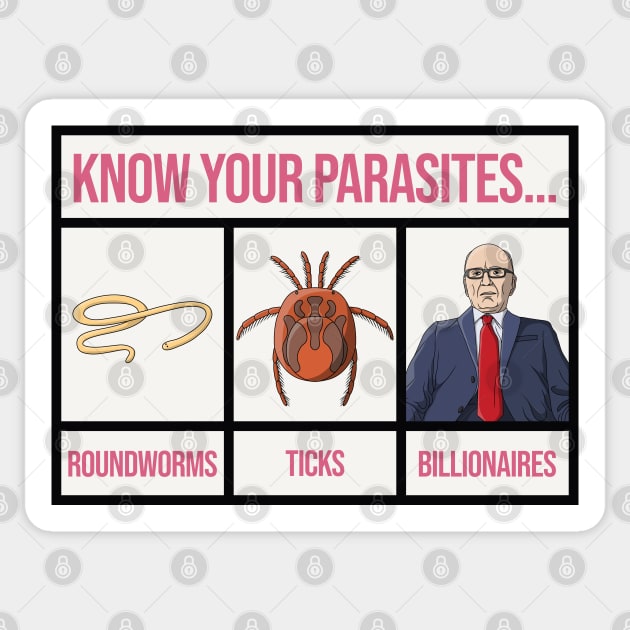 Know Your Parasites - Anti Billionaire Sticker by Football from the Left